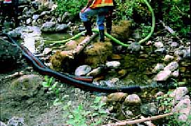 photo: construction of downstream dam