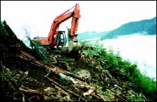 photo: working on an unstable slope