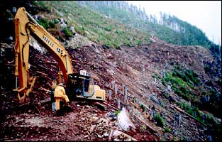 photo: preparing slope in full sidecast pullback